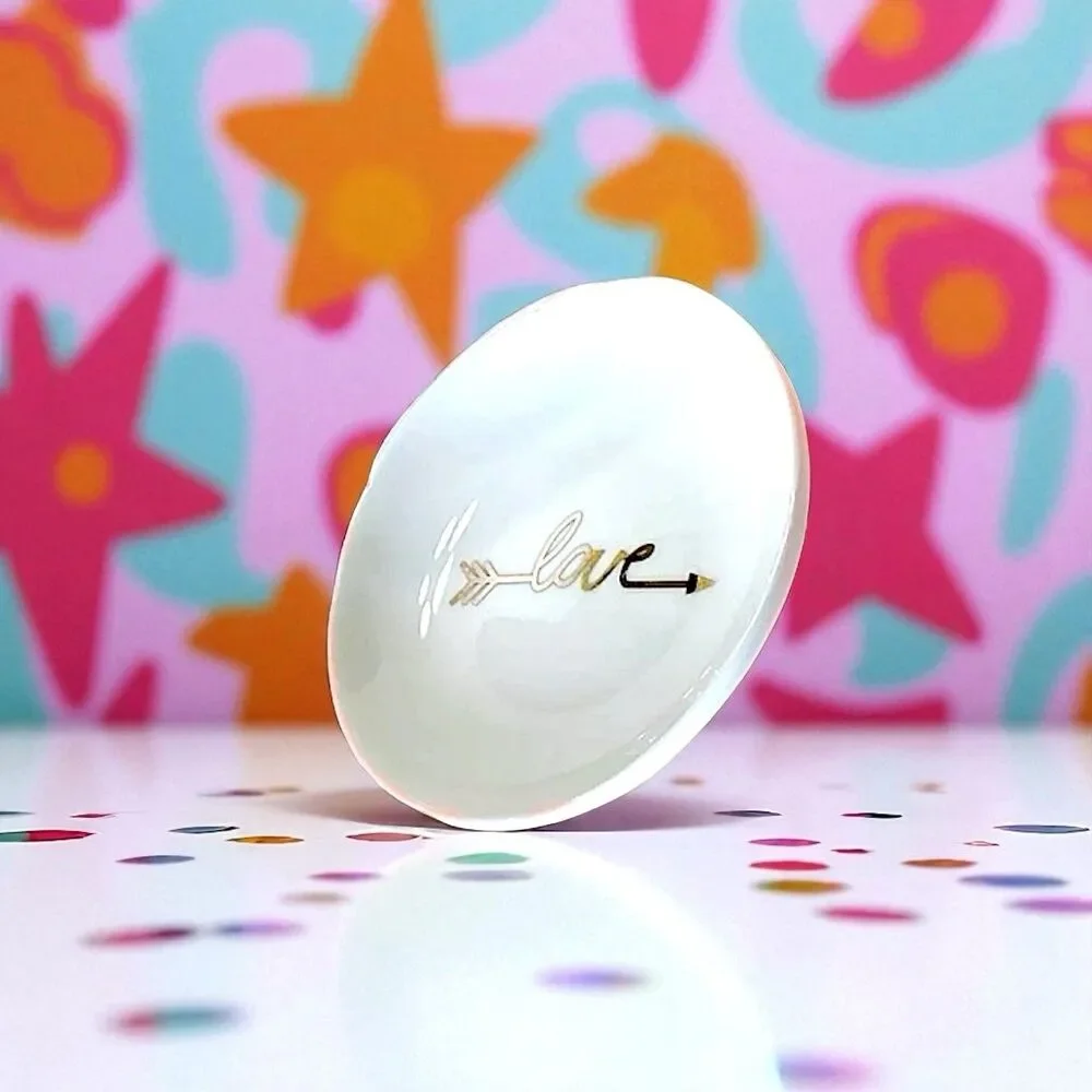 Kevia Style Love Jewelry Dish 4 Inch Ceramic Trinket Plate New In Box